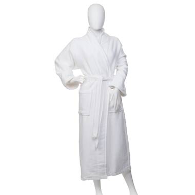 Lacoste Cotton Percale Cotton Terry Cloth Above Knee Bathrobe with